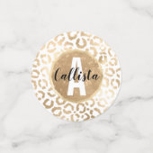 金ゴールドエレガントホワイトヒョウアニマルプリント コンフェッティ (スモール正面)