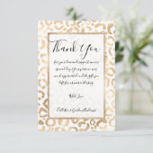 金ゴールドエレガントホワイトヒョウアニマルプリント サンキューカード (スタンド正面)