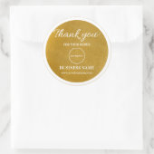 金ゴールドエレガントホワイトビジネスサンキュー ラウンドシール (バッグ)