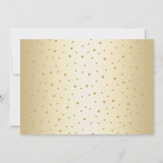 金ゴールドエレガントホワイトピンクローズ写真50誕生日 招待状 (裏面)