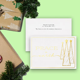 金ゴールドエレガントホワイトピースオンアースビジネス 箔シーズンカード