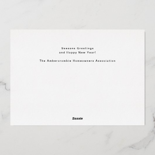 金ゴールドエレガントホワイトピースオンアースビジネス 箔シーズンカード (裏面)