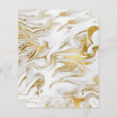 金ゴールドエレガントホワイトフェイクマーブルスクラップブック紙 (正面/裏面)