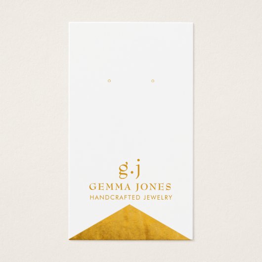 金ゴールドエレガントホワイトフォイルエッジイヤリングジュエリー (正面)