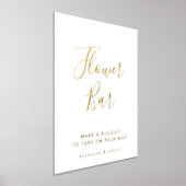 金ゴールドエレガントホワイトフラワーバー結婚ズ 箔ポスター (レイダウン)