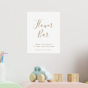 金ゴールドエレガントホワイトフラワーバー結婚ズ 箔ポスター