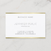 金ゴールドエレガントホワイトミニマルテンプレートモダン 名刺 (裏面)