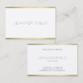 金ゴールドエレガントホワイトミニマルテンプレートモダン 名刺 (正面/裏面)