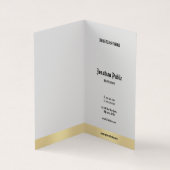 金ゴールドエレガントホワイトミニマル書道台本 名刺 (内部)