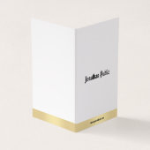 金ゴールドエレガントホワイトミニマル書道台本 名刺 (外部)