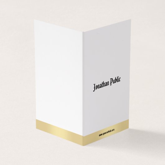 金ゴールドエレガントホワイトミニマル書道台本 名刺 (外部)