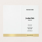 金ゴールドエレガントホワイトミニマル書道台本 名刺 (内部フラット)