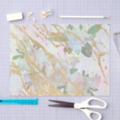 金ゴールドエレガントホワイトローズシルクデコップページ 薄葉紙 (クラフト)