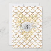 金ゴールドエレガントホワイトローズフローラ誕生会 招待状 (裏面)