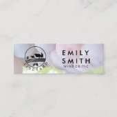 金ゴールドエレガントホワイトワインボトル | ぶどう スキニー名刺 (正面)