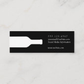 金ゴールドエレガントホワイトワインボトル スキニー名刺 (裏面)