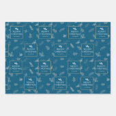 金ゴールドエレガントホワイト冬離れのミストレトー ラッピングペーパーシート (正面2)