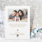 金ゴールドエレガントホワイト4フォトコラージクリスマスホリド シーズンカード