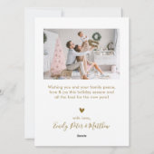 金ゴールドエレガントホワイト4フォトコラージクリスマス シーズンカード (裏面)