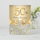 金ゴールドエレガントボウダイヤモンド50周年記念 招待状 (スタンド正面)