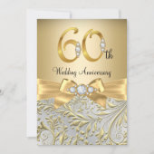 金ゴールドエレガントボウダイヤモンド60周年記念 招待状 (正面)