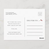 金ゴールドエレガントボタニカルグリーンリーフォトホリデーポスト ポストカード (裏面)