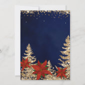 金ゴールドエレガントポインセチア企業のクリスマスパーティー 招待状 (裏面)