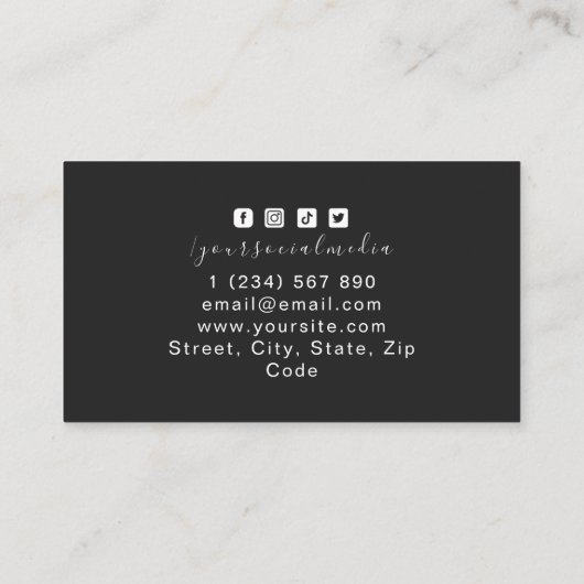 金ゴールドエレガントマイクのロゴVoice Over Artist 名刺 (裏面)