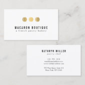 金ゴールドエレガントマカロントリオオンホワイト 名刺 (正面/裏面)