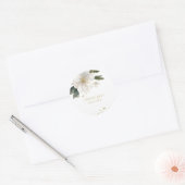 金ゴールドエレガントマグノリア水彩色カップル結婚ズ ラウンドシール (封筒)