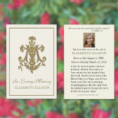 金ゴールドエレガントマリアン十字葬式祈りの言葉カード