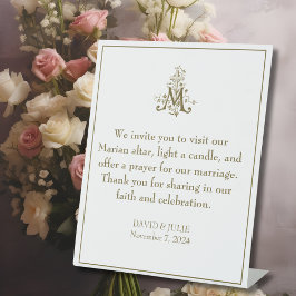 金ゴールドエレガントマリアン祈りの言葉祭壇カソリッ結婚クス 台座サイン