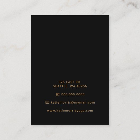 金ゴールドエレガントマンダラツーペアイヤリングディスプレイカード 名刺 (裏面)