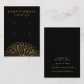 金ゴールドエレガントマンダラツーペアイヤリングディスプレイカード 名刺 (正面/裏面)