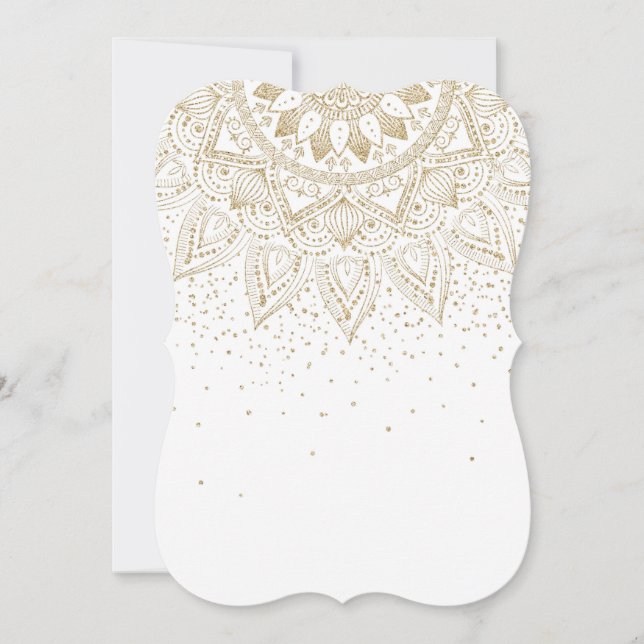 金ゴールドエレガントマンダラドットデザイン (正面)