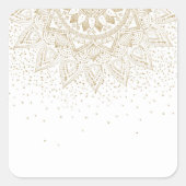 金ゴールドエレガントマンダラドットデザイン スクエアシール (正面)