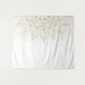 金ゴールドエレガントマンダラドットデザイン タペストリー (正面(横))