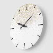 金ゴールドエレガントマンダラドットデザイン ラージ壁時計 (傾斜)