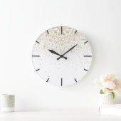 金ゴールドエレガントマンダラドットデザイン ラージ壁時計 (ホーム)