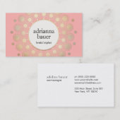 金ゴールドエレガントマンダラピンク美しいサロン 名刺 (正面/裏面)