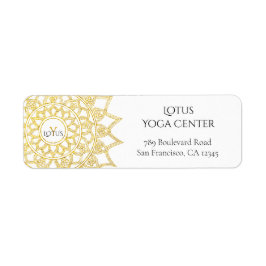 金ゴールドエレガントマンダラモノグラム差出人住所 ラベル