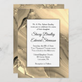 金ゴールドエレガントマーブルゲート結婚式招待状 招待状 (正面/裏面)