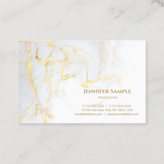 金ゴールドエレガントマーブルテンプレートゴールデンモダントレンディー 名刺 (裏面)