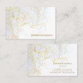 金ゴールドエレガントマーブルテンプレートゴールデンモダントレンディー 名刺 (正面/裏面)