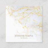 金ゴールドエレガントマーブルテンプレートラグジュアリーゴールデンモダン スクエア名刺 (正面)