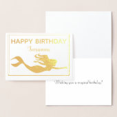 金ゴールドエレガントマーメイドハッピーバースデー実在 箔カード (ディスプレー)