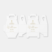 金ゴールドエレガントミニマリスト洗礼《キリスト教》洗礼式や命名式 フェイバーボックス (折り畳みなし)