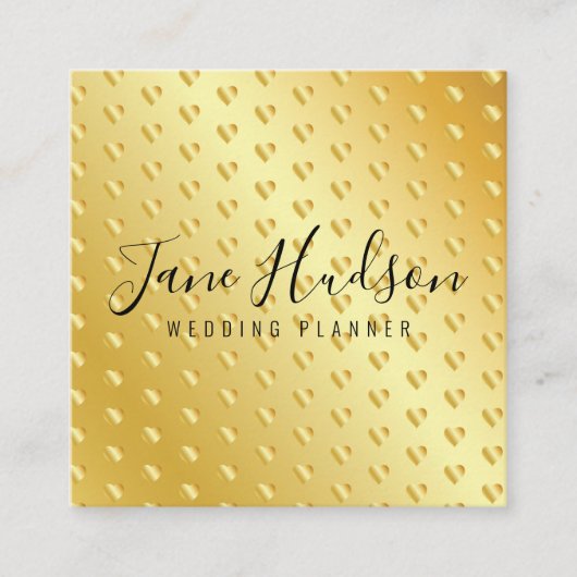 金ゴールドエレガントミニマリスト編集可能3.5x2.5ビジネス スクエア名刺 (正面)