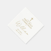 金ゴールドエレガントミニマル第一聖餐式 スタンダードカクテルナプキン (角)