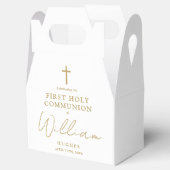 金ゴールドエレガントミニマル第一聖餐式 フェイバーボックス (オープン)